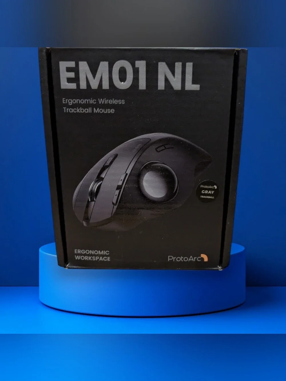 EM01 NL Ergonomic Wireless Trackball Mouse - Gray